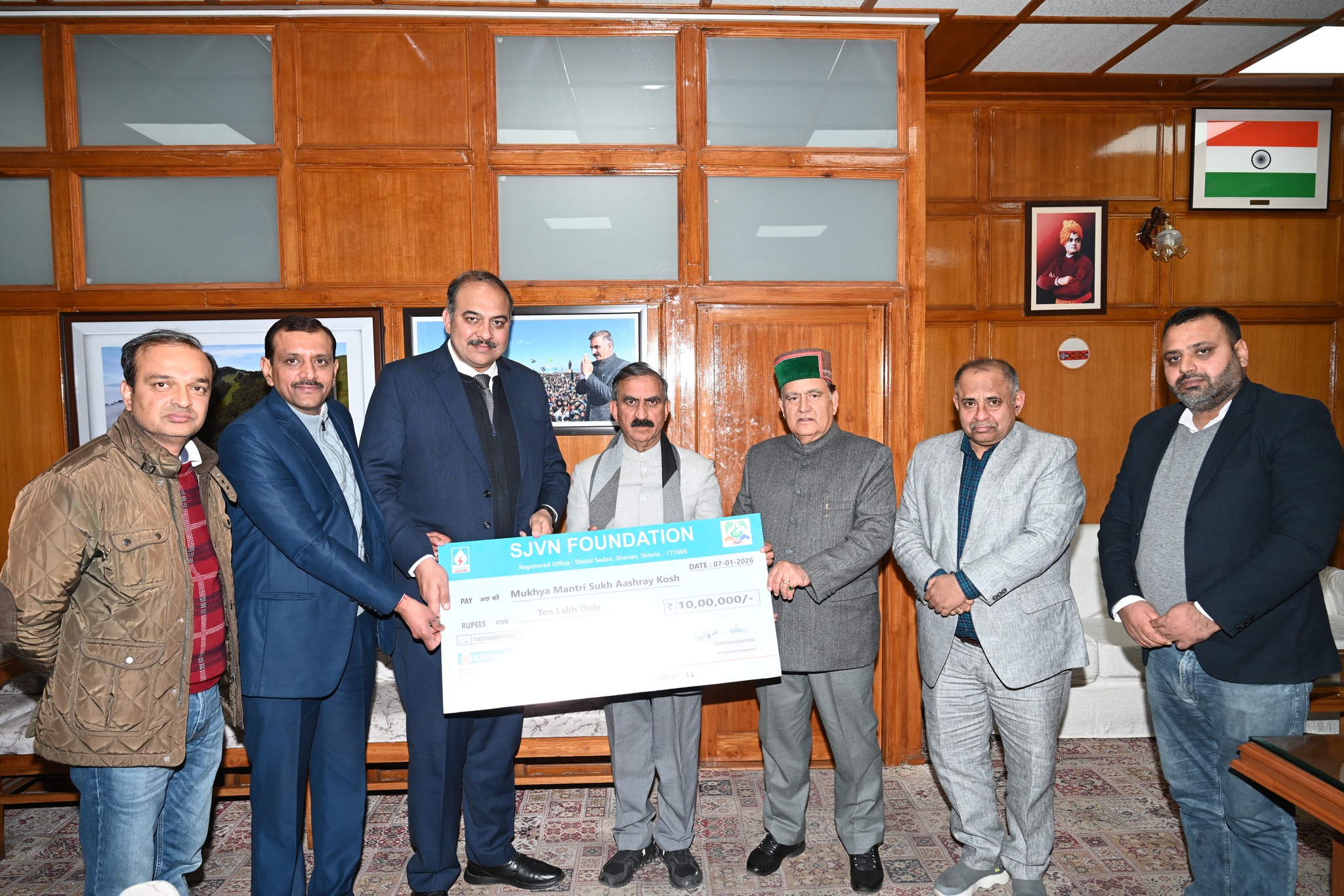 SJVN extends financial assistance to Mukhya Mantri Sukh Aashray Kosh, Himachal Pradesh